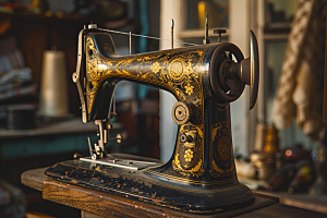 缝纫机纺织服装机械摄影图