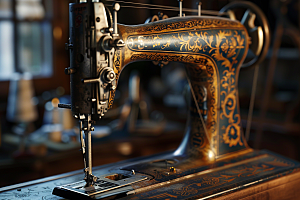 缝纫机各式各样工具摄影图