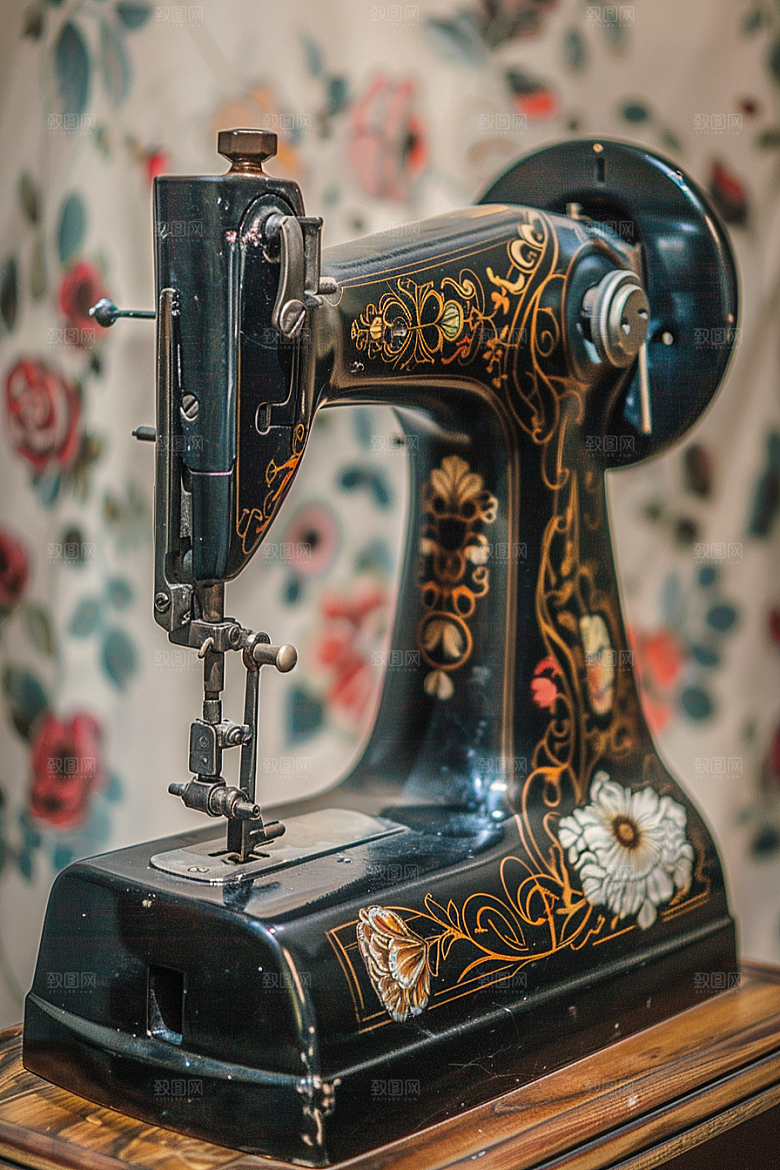 缝纫机纺织服装工具摄影图