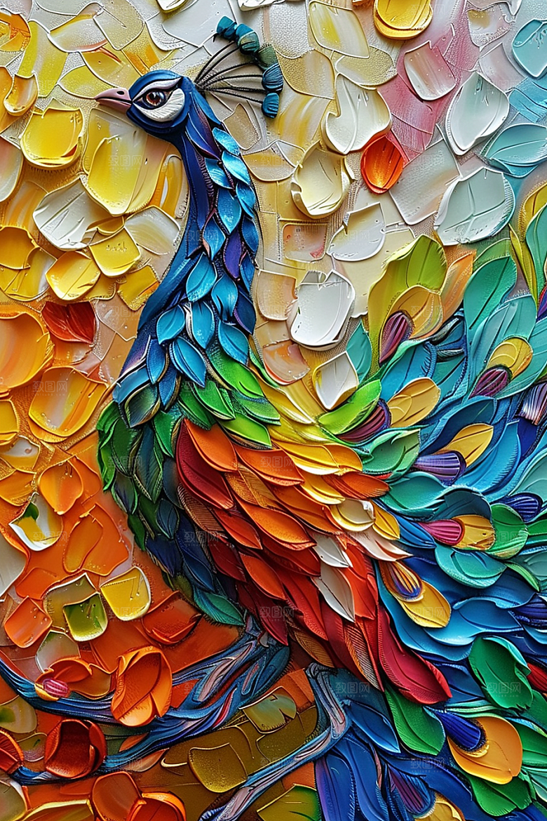 浮雕孔雀凹凸雕刻素材