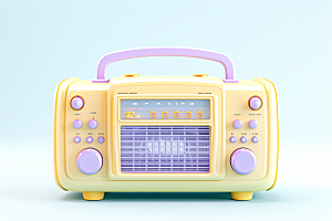 复古收音机时尚设备模型