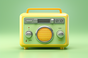 复古收音机C4D音乐模型
