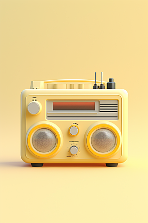 复古收音机音乐设备模型