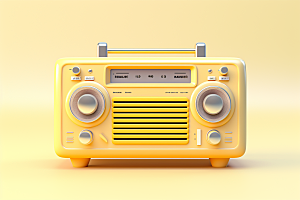 复古收音机高清立体模型