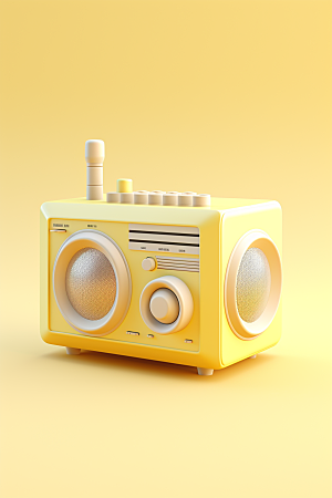 复古收音机彩色电波模型