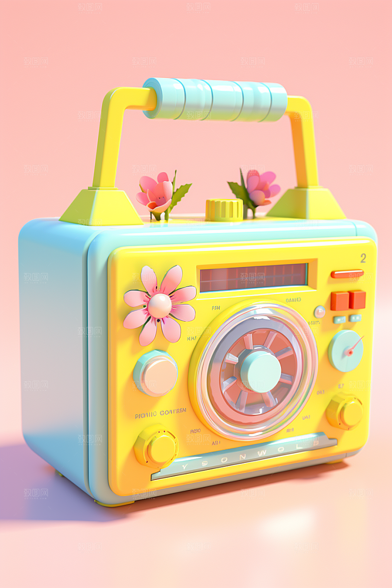 复古收音机立体C4D模型