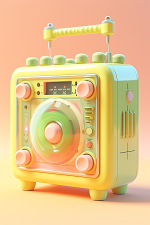 复古收音机3DC4D模型