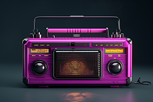 复古收音机C4D彩色模型