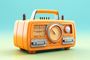 复古收音机立体设备模型
