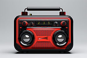 复古收音机C4D设备模型