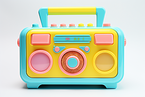 复古收音机彩色时尚模型
