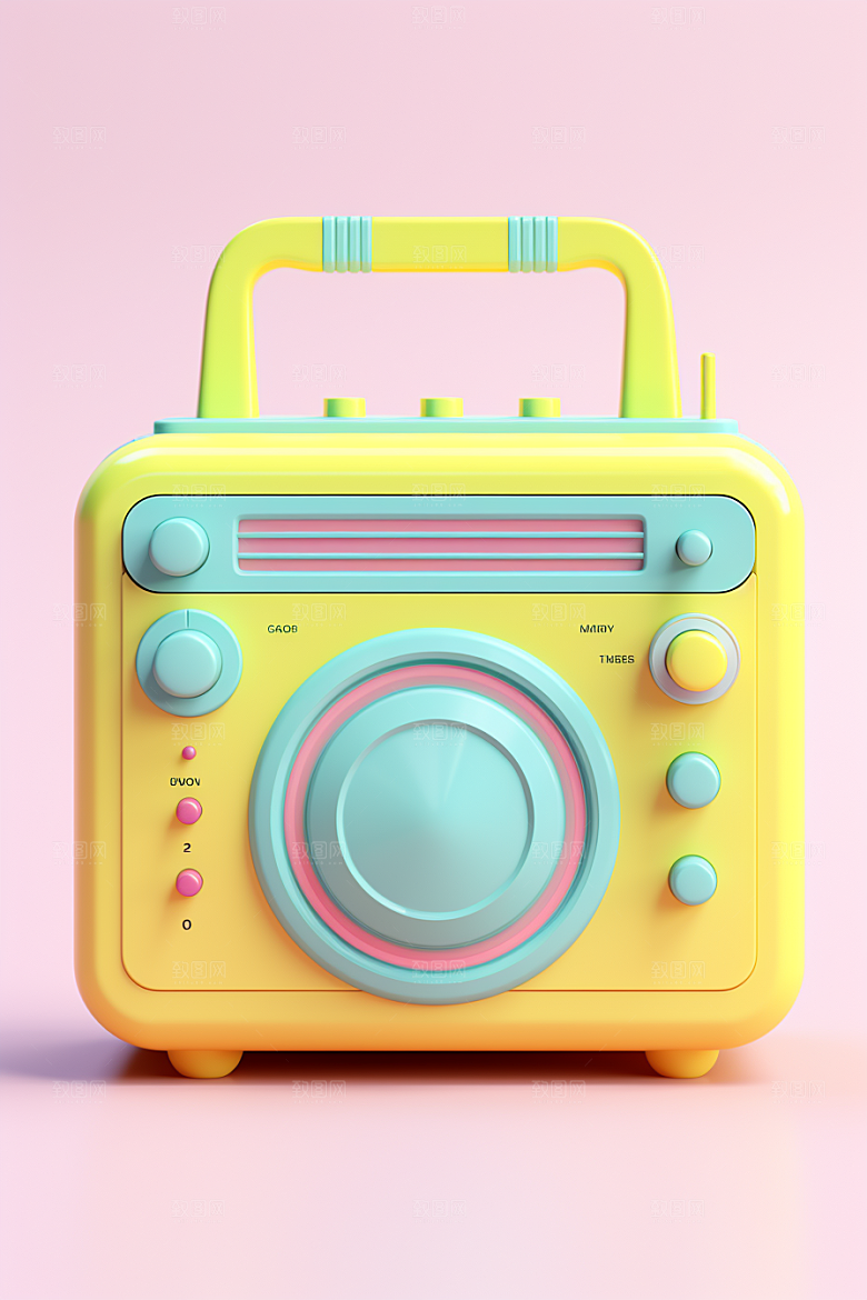 复古收音机3D设备模型