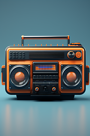 复古收音机彩色设备模型