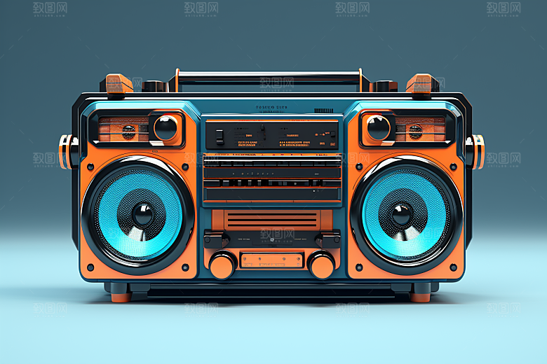 复古收音机音乐活力模型