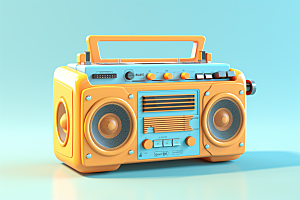 复古收音机设备音响模型