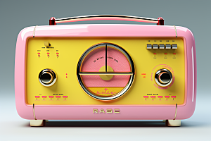 复古收音机卡通高清模型