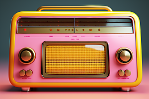 复古收音机高清卡通模型