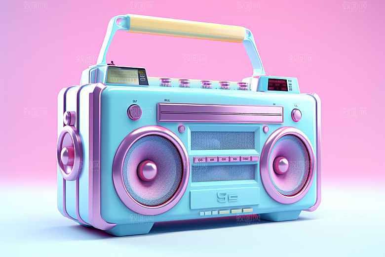 复古收音机音响3D模型