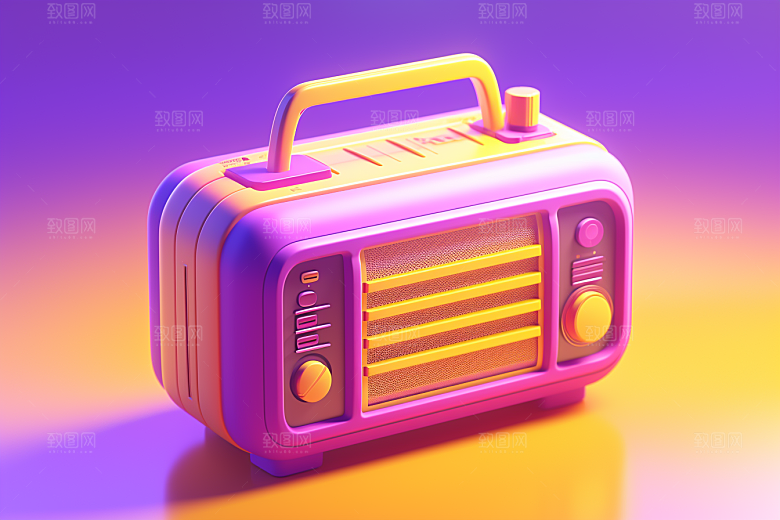 复古收音机音乐音响模型