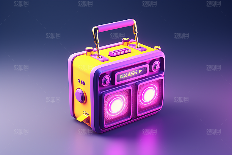复古收音机设备音乐模型