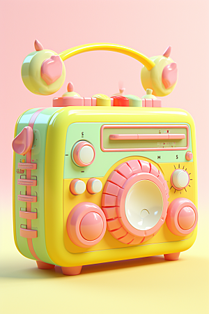 复古收音机设备时尚模型