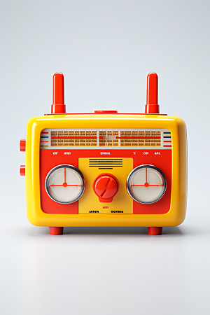 复古收音机设备活力模型