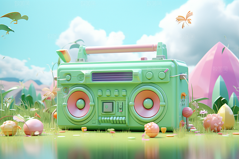 复古收音机C4D3D模型