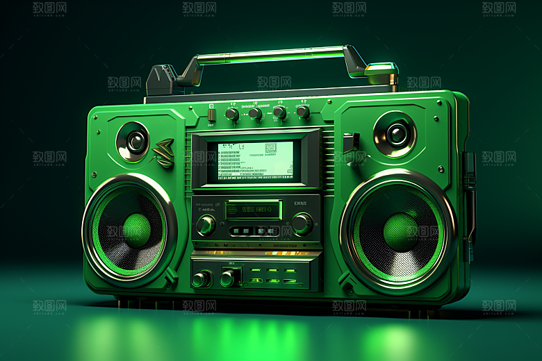 复古收音机电波炫酷模型