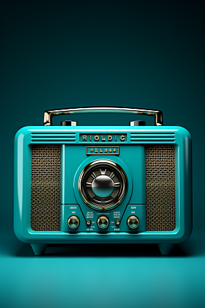复古收音机立体活力模型