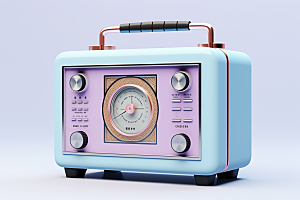 复古收音机时尚3D模型