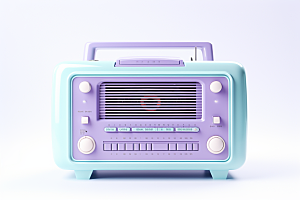 复古收音机音乐设备模型
