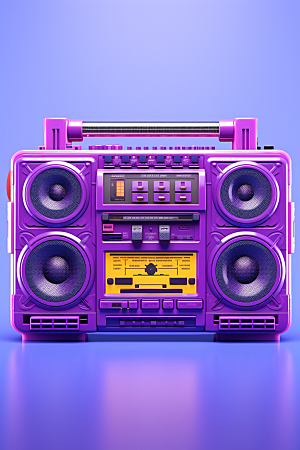 复古收音机彩色3D模型