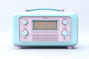 复古收音机设备C4D模型