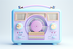 复古收音机彩色活力模型