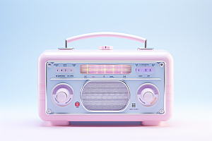 复古收音机设备彩色模型