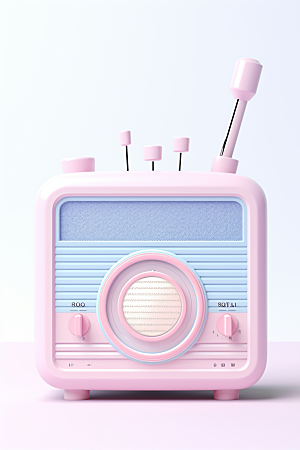 复古收音机C4D设备模型