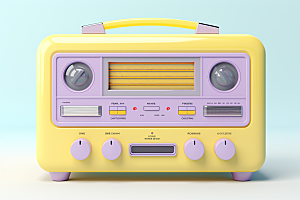 复古收音机炫酷C4D模型