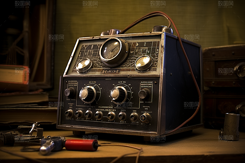 复古收音机播音机音乐模型