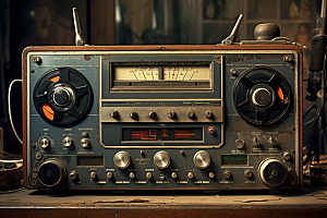 复古收音机立体广播模型