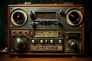 复古收音机音乐立体模型