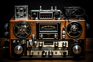 复古收音机电子3D模型