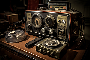 复古收音机播音机高清模型