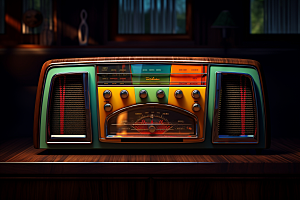复古收音机3D广播模型