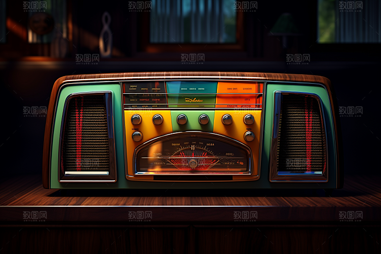 复古收音机3D广播模型
