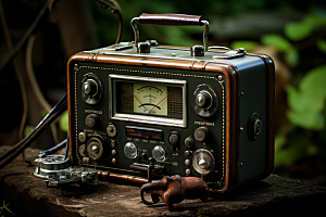 复古收音机广播立体模型