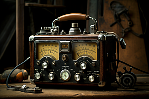 复古收音机设备立体模型