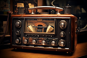 复古收音机播音机广播模型