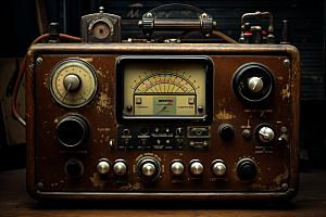 复古收音机立体播音机模型
