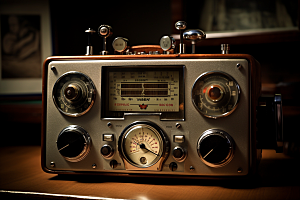 复古收音机播音机音乐模型