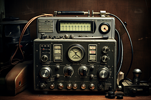 复古收音机广播播音机模型